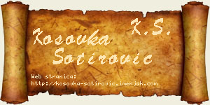 Kosovka Sotirović vizit kartica
